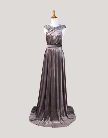 Lilac Grey Velvet Infinity Dress/ Wrap Convertible Bridesmaid Dress