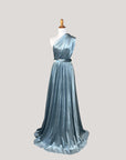 Dusty blue velvet bridesmaid dress styling example