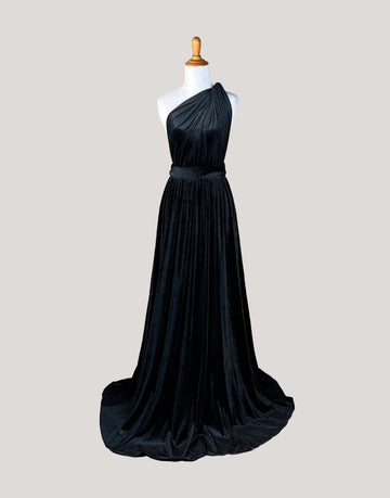 Black Velvet Infinity Dress/ Wrap Convertible Bridesmaid Dress