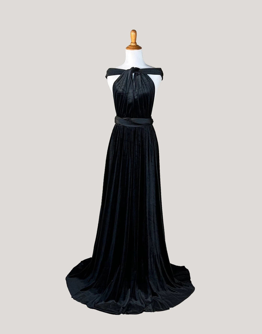 Black Velvet Infinity Dress/ Wrap Convertible Bridesmaid Dress