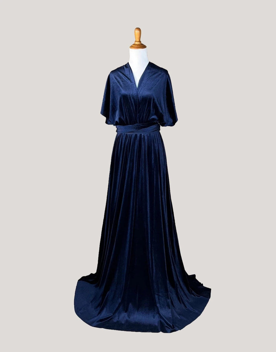 Midnight Blue Velvet Infinity Dress/ Wrap Convertible Bridesmaid Dress