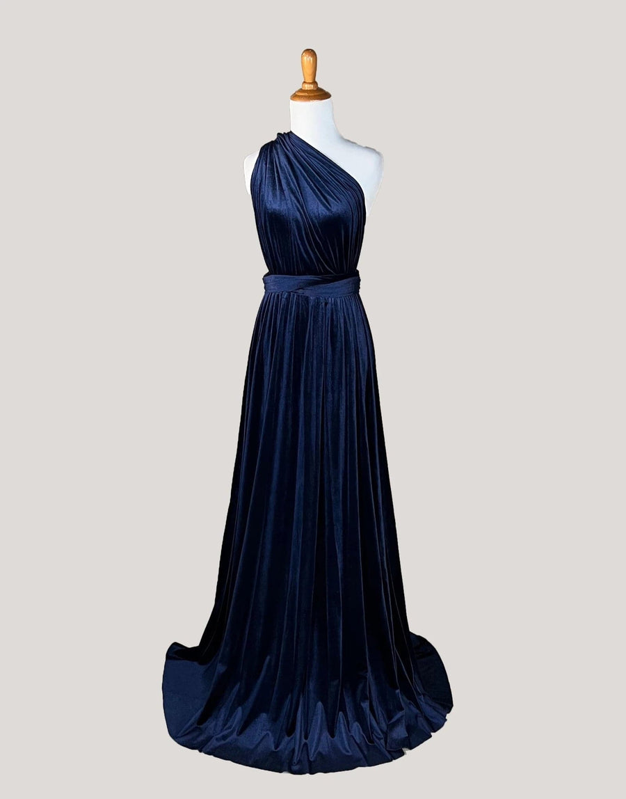 Midnight Blue Velvet Infinity Dress/ Wrap Convertible Bridesmaid Dress