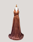 Burnt orange velvet infinity bridesmaid dress