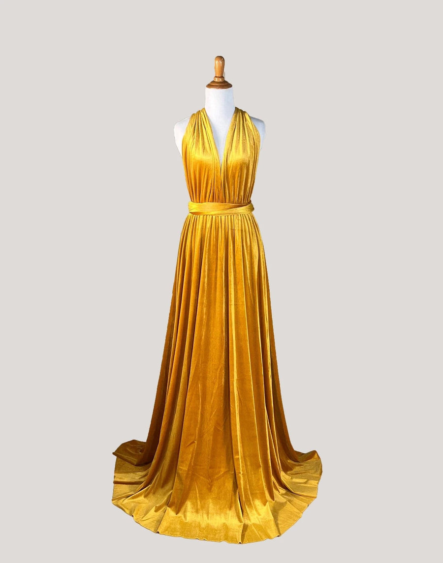 Mustard Velvet Infinity Dress/ Wrap Convertible Bridesmaid Dress
