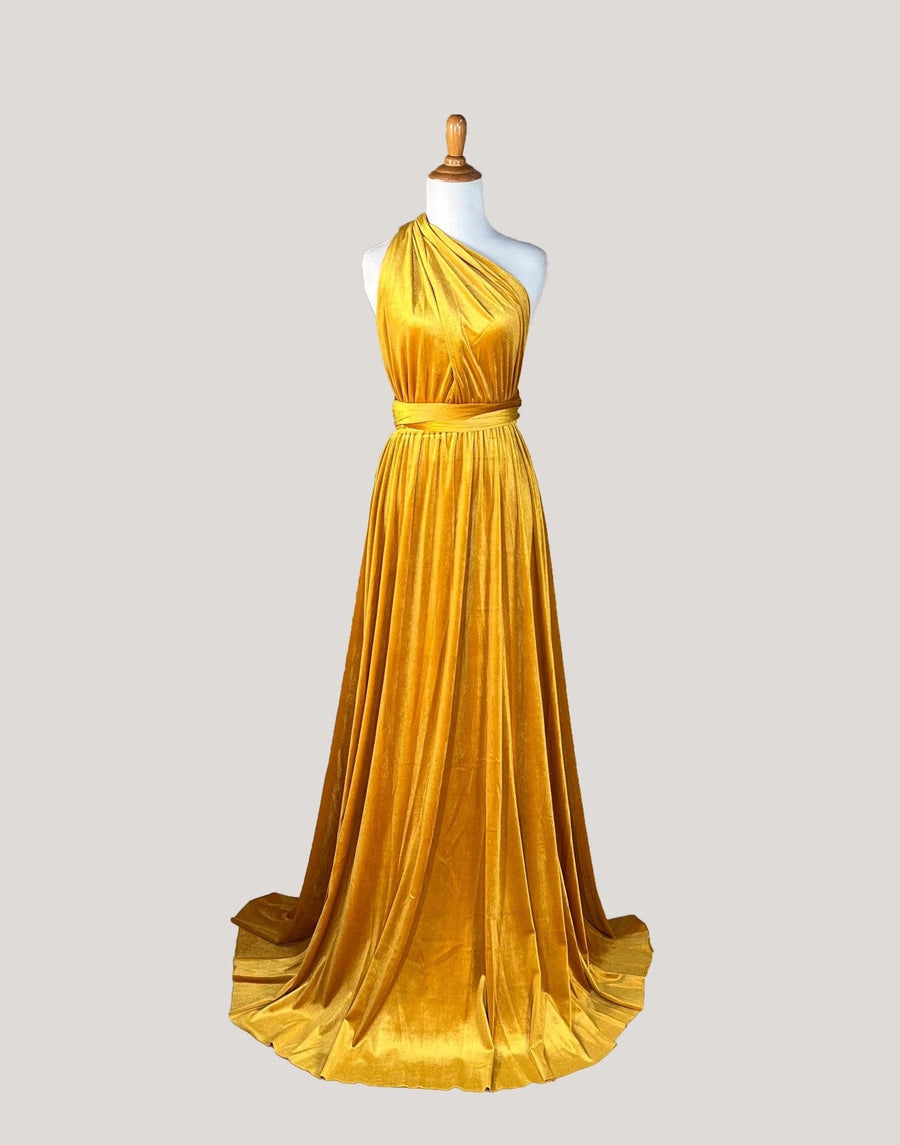 Mustard Velvet Infinity Dress/ Wrap Convertible Bridesmaid Dress