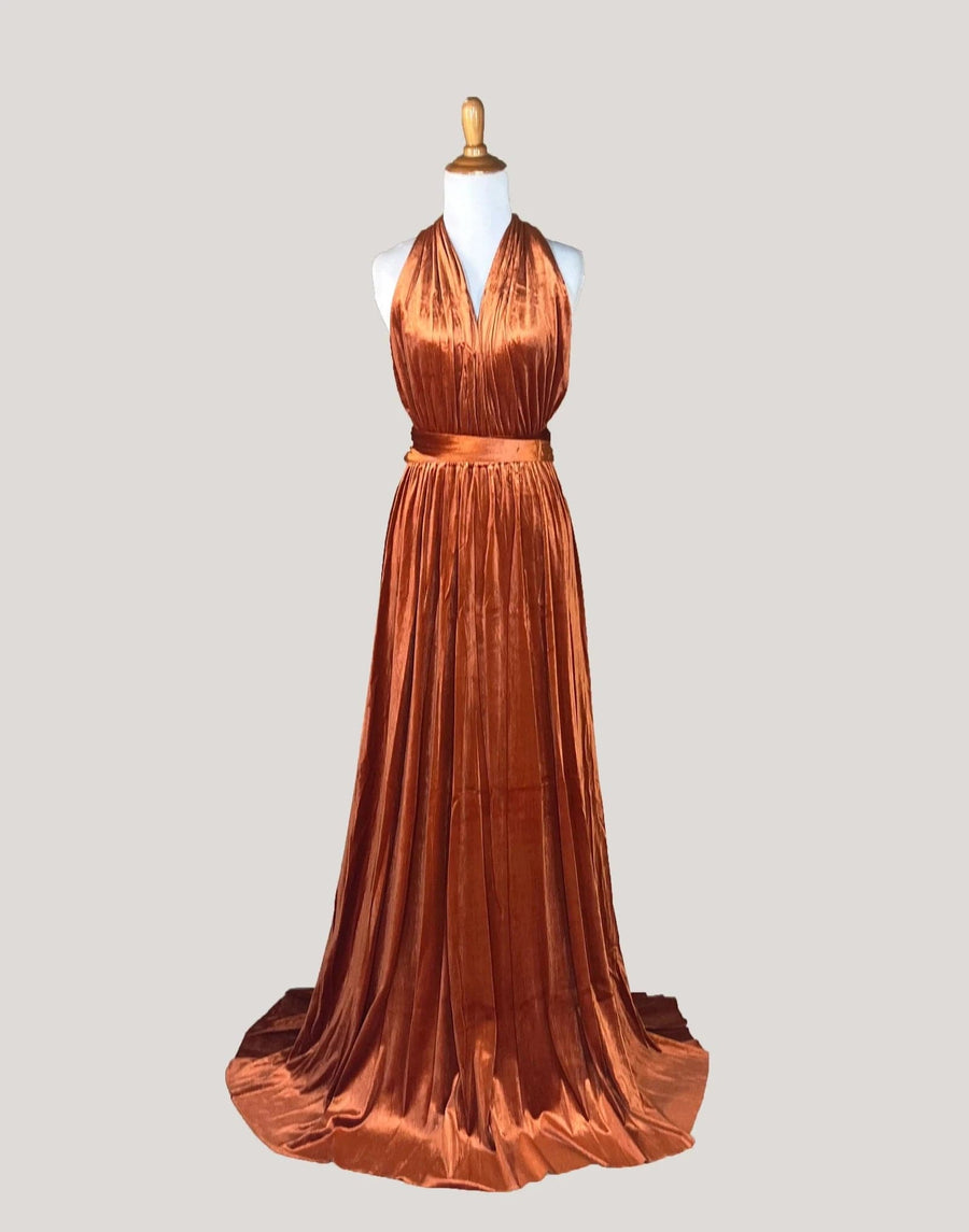 Rust Orange Velvet Infinity Bridesmaid Dresses/Customization Size ScholleDress Rust Orange Velvet Infinity Bridesmaid Dresses/Customization Size ScholleDress