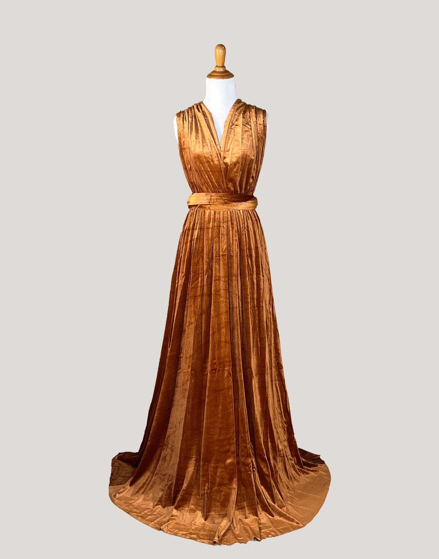 Copper Velvet Bridesmaid Dress