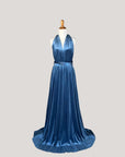 Steel Blue Velvet Infinity Dress/ Wrap Convertible Bridesmaid Dress