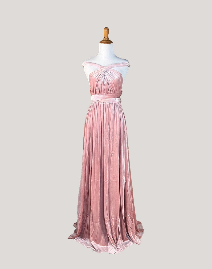 Blush Smoke Velvet Infinity Dress/ Wrap Convertible Bridesmaid Dress