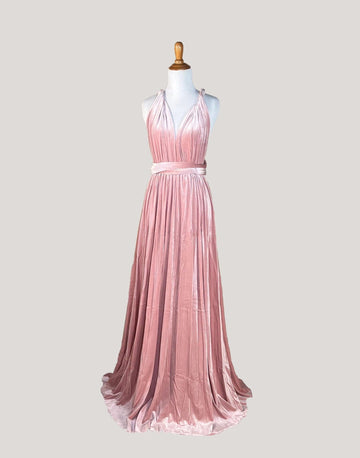 Blush Smoke Velvet Infinity Dress/ Wrap Convertible Bridesmaid Dress