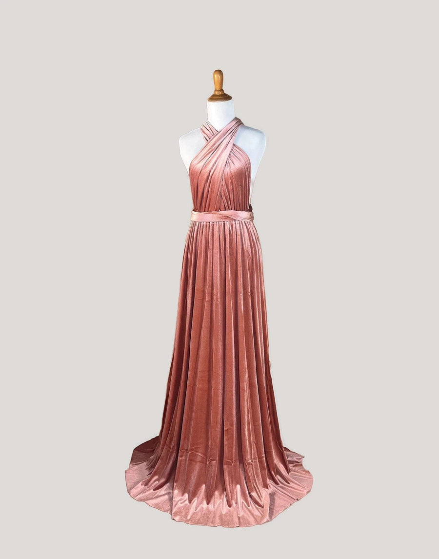 English Rose Velvet Infinity Dress/ Wrap Convertible Bridesmaid Dress