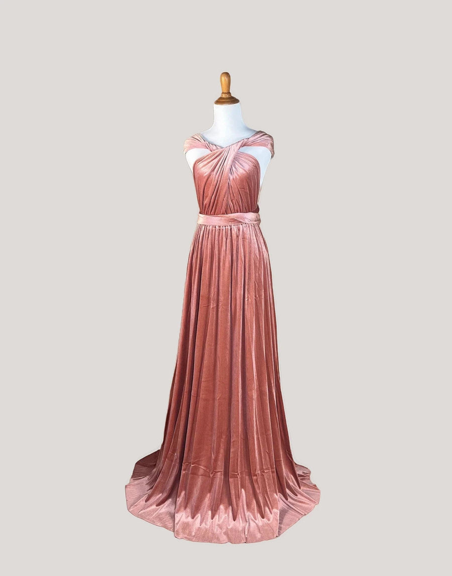 English Rose Velvet Infinity Dress/ Wrap Convertible Bridesmaid Dress