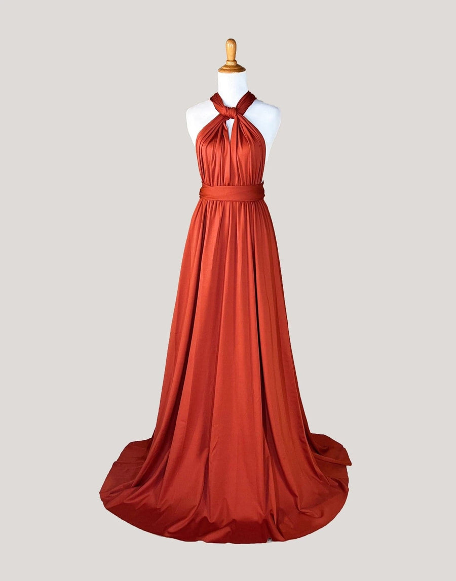 Rust Burnt Orange Infinity Dress/ Wrap Convertible Bridesmaid Dress