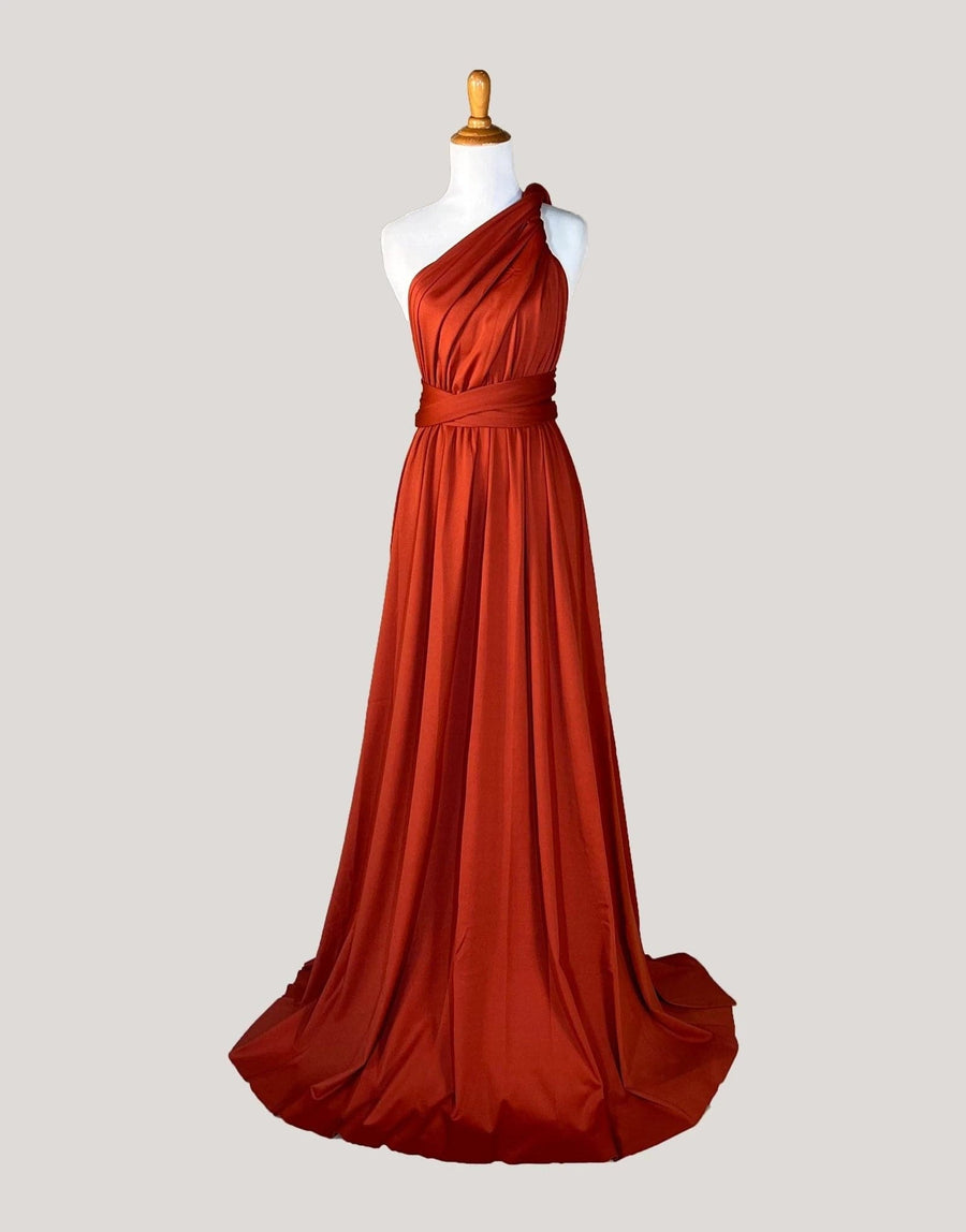 rust burnt orange dress Infinity Size:XL (16/18) VM: Georgia Louise Solanda Floral Rayana Dot a plunging V