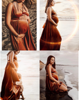 Custom velvet convertible wrap bridesmaid dress styling example