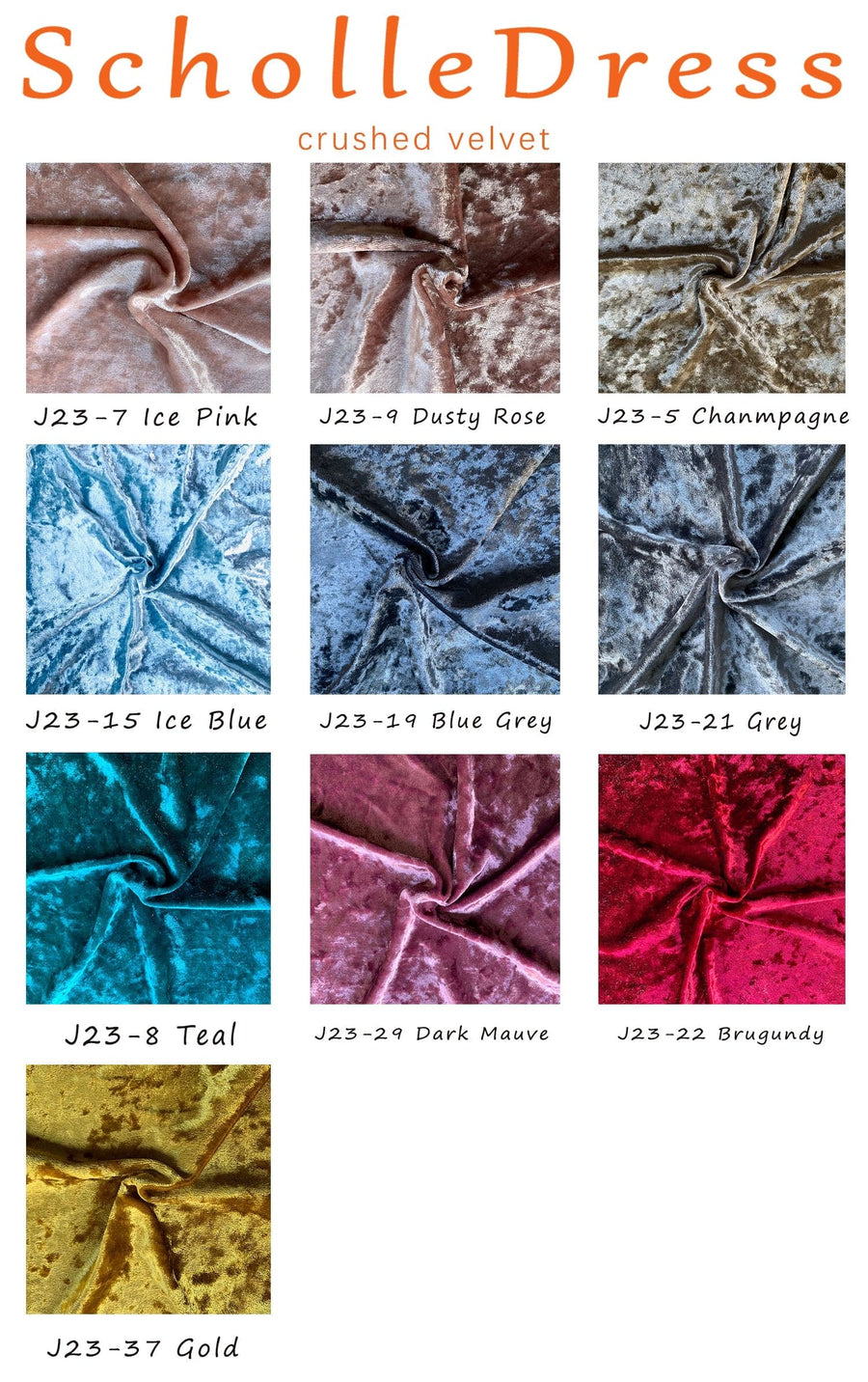 Crushed Velvet FABRIC Swatch sample - ScholleDress