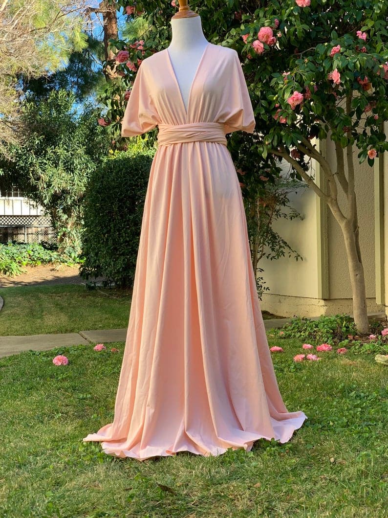 Peach Infinity Dress/ Wrap Convertible Bridesmaid Dress