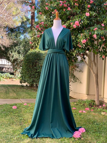 Green Infinity Dress/ Wrap Convertible Bridesmaid Dress