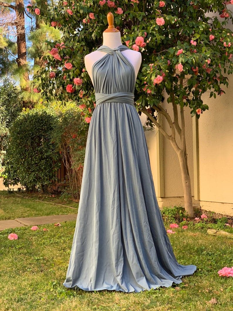 Stone Blue Infinity Dress/ Wrap Convertible Bridesmaid Dress