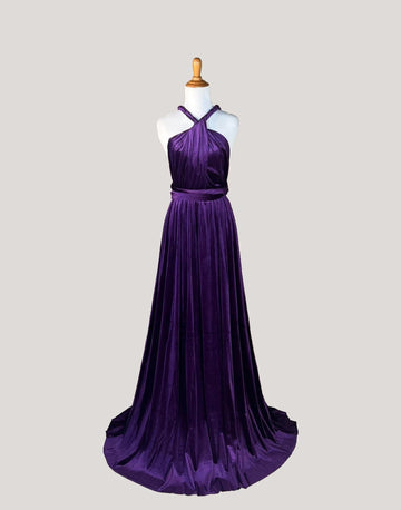 Eggplant Velvet Infinity Dress/ Wrap Convertible Bridesmaid Dress