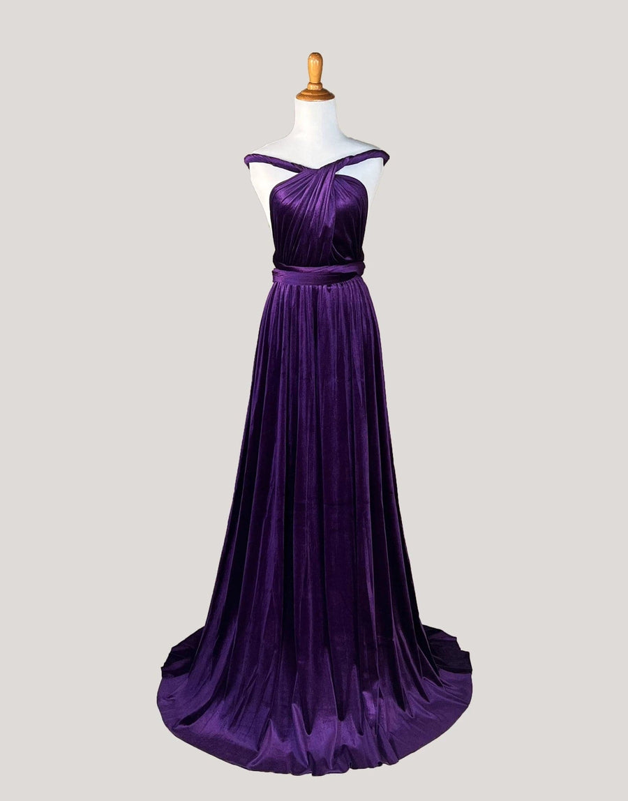 Eggplant Velvet Infinity Dress/ Wrap Convertible Bridesmaid Dress