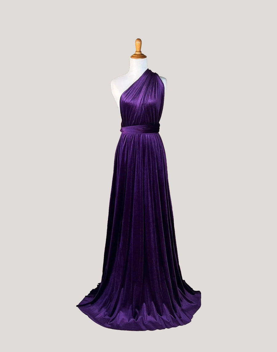 Eggplant Velvet Infinity Dress/ Wrap Convertible Bridesmaid Dress