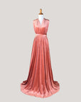 Terracotta convertible velvet wrap dress