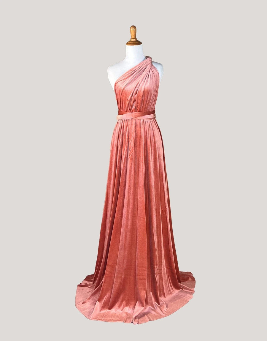 Terracotta Velvet Infinity Dress/ Wrap Convertible Bridesmaid Dress