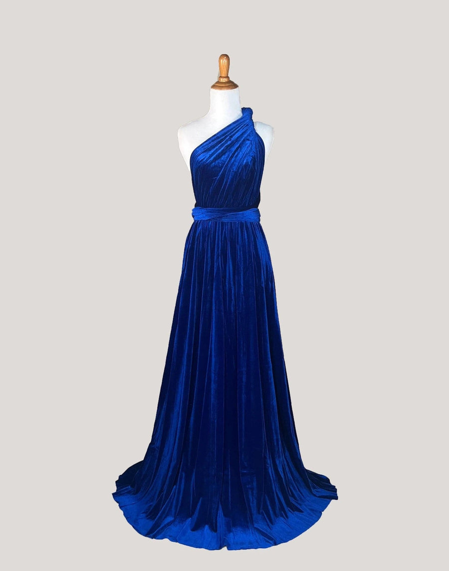 Royal Blue Velvet Infinity Dress/ Wrap Convertible Bridesmaid Dress