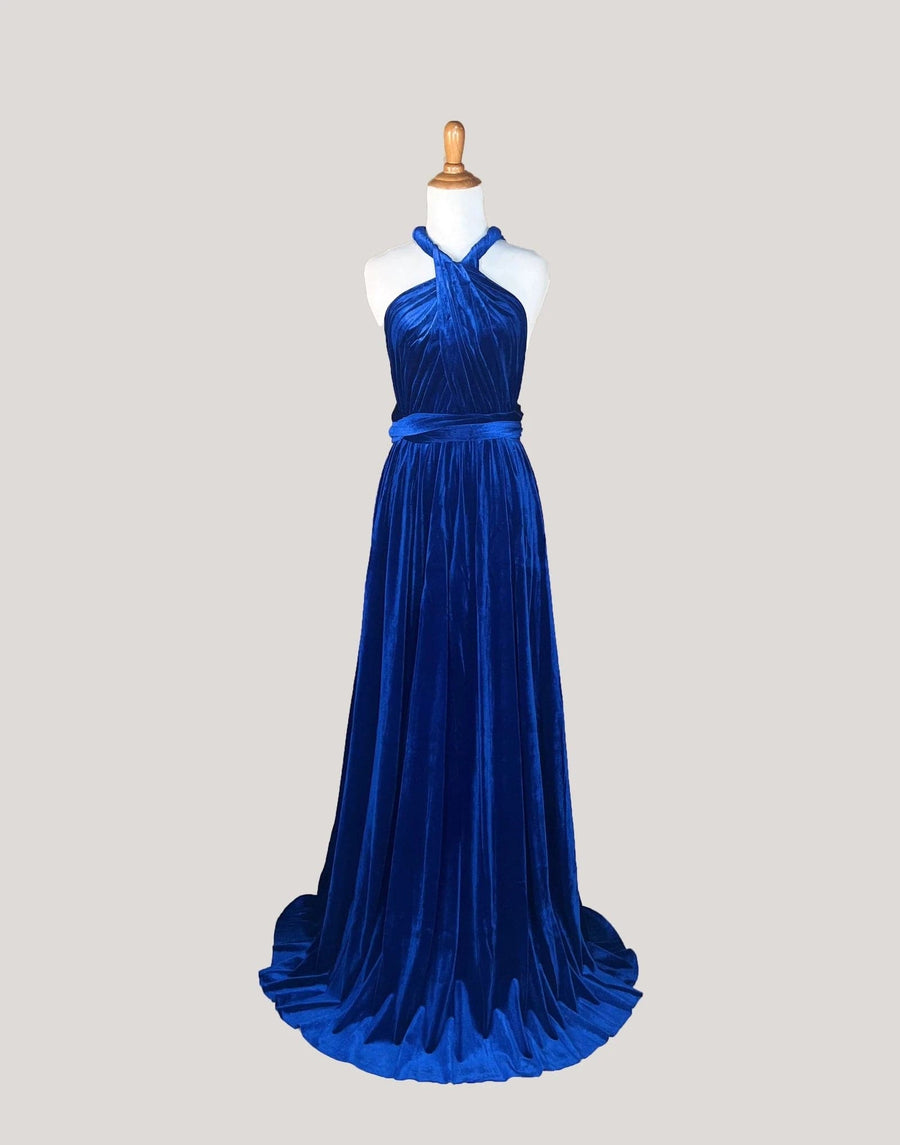 Royal Blue Velvet Infinity Dress/ Wrap Convertible Bridesmaid Dress