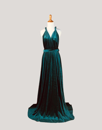 Emerald Green Velvet Infinity Dress/ Wrap Convertible Bridesmaid Dress